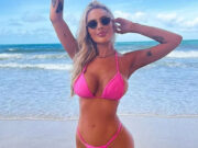 De férias em Noronha, Karoline Lima esbanja boa forma: “Vai com calma!”