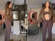 De calcinha, mãe de influencer de moda rouba a cena acidentalmente; veja