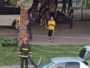 Carro em chamas e batida na ponte travam trânsito em VG