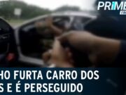 Flagra: jovem furta carro dos pais, é perseguido e preso; veja
