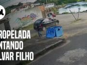 Mulher entra na frente de carro para salvar filho e é atropelada no Espírito Santo; veja