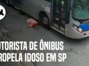 Vídeo mostra motorista de ônibus atropelando idoso após discussão por máscara em SP