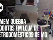 Homem não consegue trocar produto e promove quebra-quebra em loja de Minas Gerais