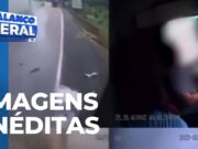 Câmera interna mostra caminhoneiro capotando em acidente com 3 carretas