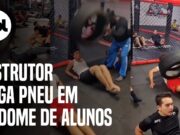 Instrutor joga pneu em abdome de alunos durante exercícios e vídeo viraliza