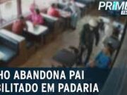 Filho abandona pai, idoso e desorientado, em padaria de Goiás; veja