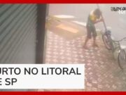 Homem arranca poste para roubar bicicleta no litoral de SP