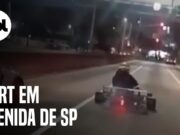 Homem é flagrado andando de kart em avenida do ABC Paulista; veja