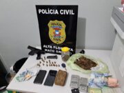 Suspeito de tráfico é preso em flagrante com arma, munições e drogas em MT