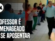 Professor é aplaudido por alunos e colegas em ‘corredor humano’ ao se aposentar; veja