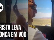 Mulher mexe em ‘freio de mão’ de helicóptero e leva bronca: ‘Vai nos matar’