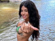 Aline Campos curte fim de semana em belíssima cachoeira natural: ‘Muita conexão’