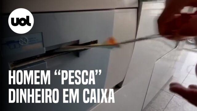 Homem é preso após ‘pescar’ dinheiro em caixa eletrônico