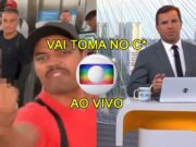 Homem xinga Globo ao vivo e Rodrigo Bocardi retruca; veja
