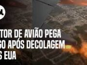 Passageiros gravam ‘fogo’ em motor e avião faz pouso de emergência; veja