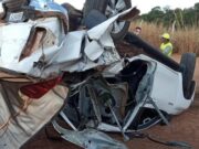 Acidente entre 3 caminhões e uma Hilux deixa um ferido na BR-163