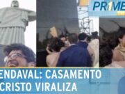 Ventania estraga casamento dos sonhos no Cristo Redentor; veja
