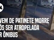 Jovem de patinete morre após ser atropelada por ônibus em Maringá (PR); veja