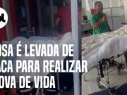 Idosa de 93 anos é levada de maca para realizar prova de vida em banco; veja