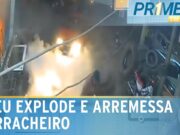 Flagra: pneu explode durante conserto e atinge borracheiro; veja