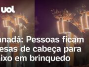 Brinquedo estria e pessoas ficam presas de cabeça para baixo no Canadá; veja