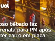 Idoso embriagado faz serenata para PM após bater carro contra placa de trânsito em SC