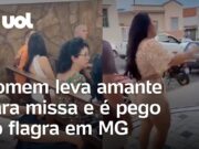 Homem leva amante para missa de domingo e é pego no flagra em MG; veja
