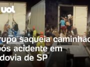 Quadrilha aproveita trânsito após acidente fatal em rodovia e saqueia caminhão em SP