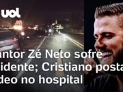 Zé Neto sofre acidente de carro em MG; vídeo mostra carro capotado