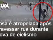 Idosa é atropelada ao tentar atravessar rua durante prova de ciclismo em MG; veja