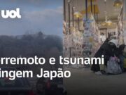Grande terremoto causa tsunami no Japão