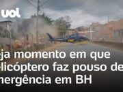 Vídeo mostra momento exato em que helicóptero da PRF faz pouso de emergência