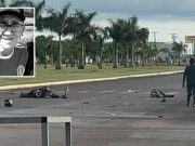 Motociclista morre após ser atingido por Uno em rotatória