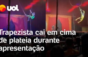 Trapezista cai em cima de plateia durante apresentação em circo no Tocantins