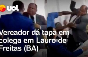 Vereador dá tapa em colega durante sessão em Câmara em Lauro de Freitas, na Bahia