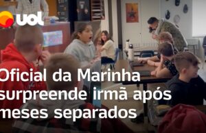 Oficial da Marinha dos EUA surpreende irmã na escola após ficarem 9 meses separados