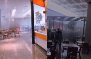 Fumaça invade praça de alimentação após fritadeira explodir em shopping de Cuiabá