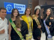 A Primeira Dama do estado de Matogrosso Dona @virginiamendesoficial recebeu hoje no auditório do palácio Paiaguas as vencedoras do tradicional concurso @missmatogrossoestudantil realizado no Dia 02 de março nas dependências do Teatro Cerrado ZULMIRA CANAVARROS