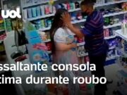 Assaltante enxuga lágrimas de vítima durante roubo a farmácia em Itapetininga (SP)