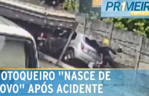 Caminhão desgovernado em ladeira atinge motociclista em cheio no Recife; veja