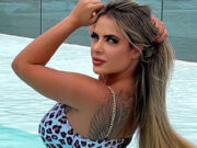 Denise Rocha posa de coelhinha e fio-dental e causa alvoroço na web: ‘Coelhinha linda’