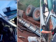 Idoso morre após caminhão tombar em rodovia no interior