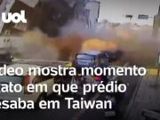 Taiwan: Vídeo flagra momento exato em que forte terremoto faz prédio tombar