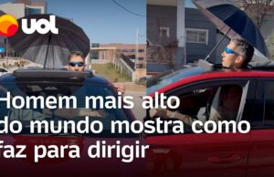 Homem mais alto do mundo mostra como faz para dirigir; veja