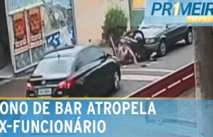 Flagra: Dono de bar atropela ex-funcionário no interior de SP