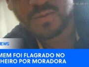 Vídeo mostra empresário mexendo em câmera escondida no banheiro de casa alugada; veja