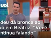 BBB 24: Tadeu dá bronca em Beatriz ao vivo após punição: ‘Você continua falando’; veja