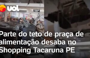 Parte do teto desaba em praça de alimentação e duas pessoas ficam feridas em Recife