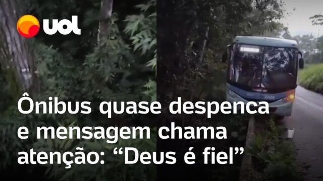 Ônibus quase cai em abismo e mensagem em pedra chama atenção: ‘Deus é fiel’