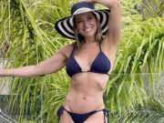 Aos 61 anos, Solange Frazão reproduz foto tirada aos 18 usando o mesmo maiô: ‘1982’